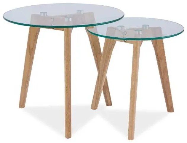 Măsuță de cafea Oslo II B, transparent / stejar