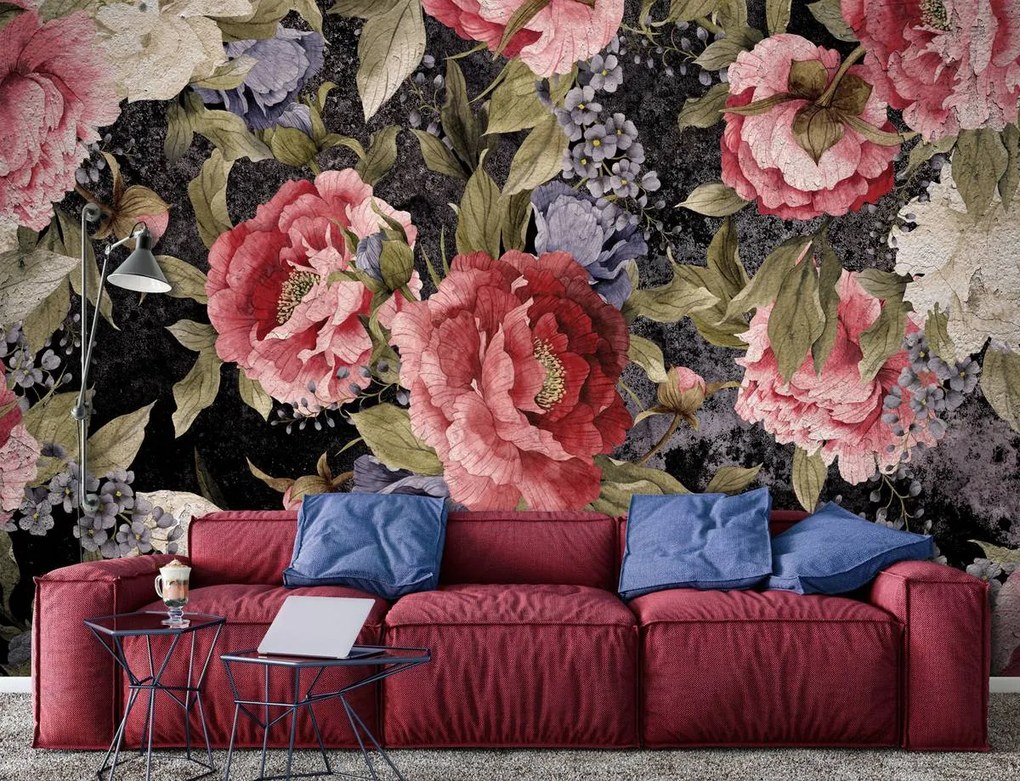 Fototapet - Flori bujori (152,5x104 cm)