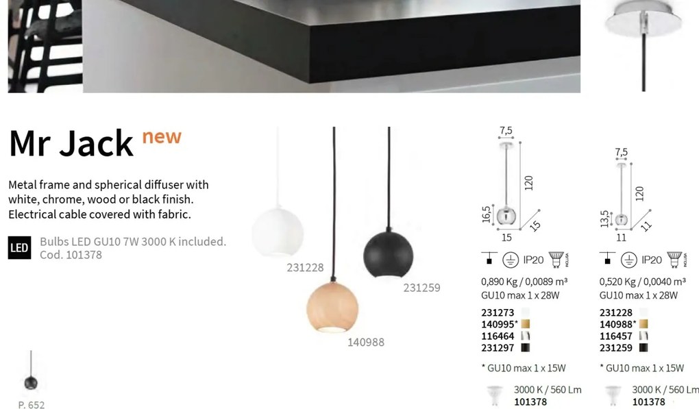 Pendul modern design minimalist MR JACK SP1 SMALL NERO 231259 IDL