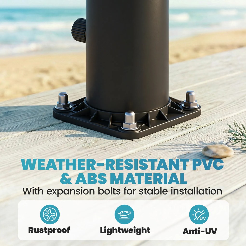 Outsunny Duș Solar 20L, Protecție Anti-îngheț Brevetată, Duș de Grădină Negru | Aosom Romania