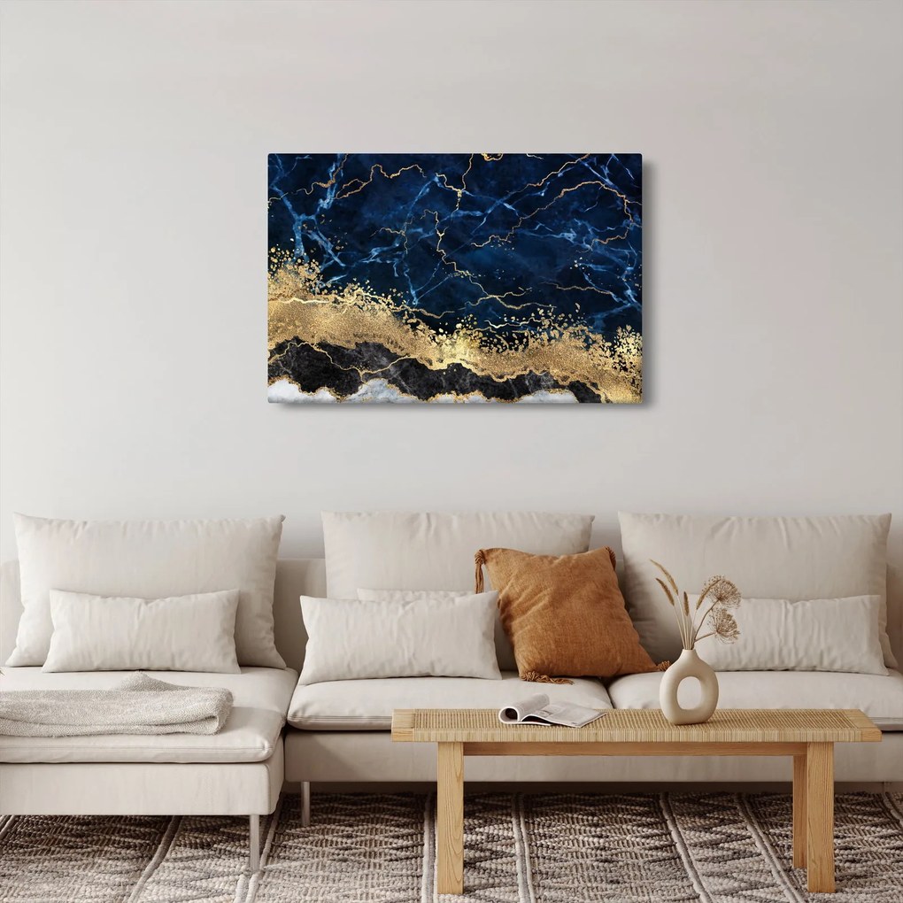 Tablou - Marmură albastru închis (90x60 cm)
