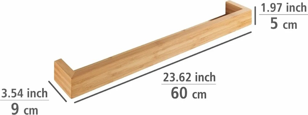 Wenko Raftă din bambus BAMBUSA – 60 cm, 60 cm