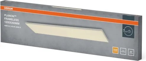 Osram - Panou LED PLANON, montaj aparent, 40 W, 230 V, 3000 K, 30 x 120 cm, alb