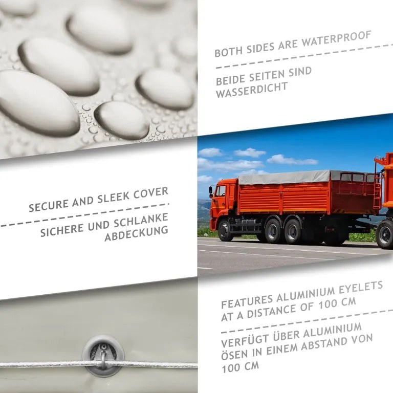 JAGO Prelata 650 g/m², ochiuri de aluminiu, gri, 5 x 7 m