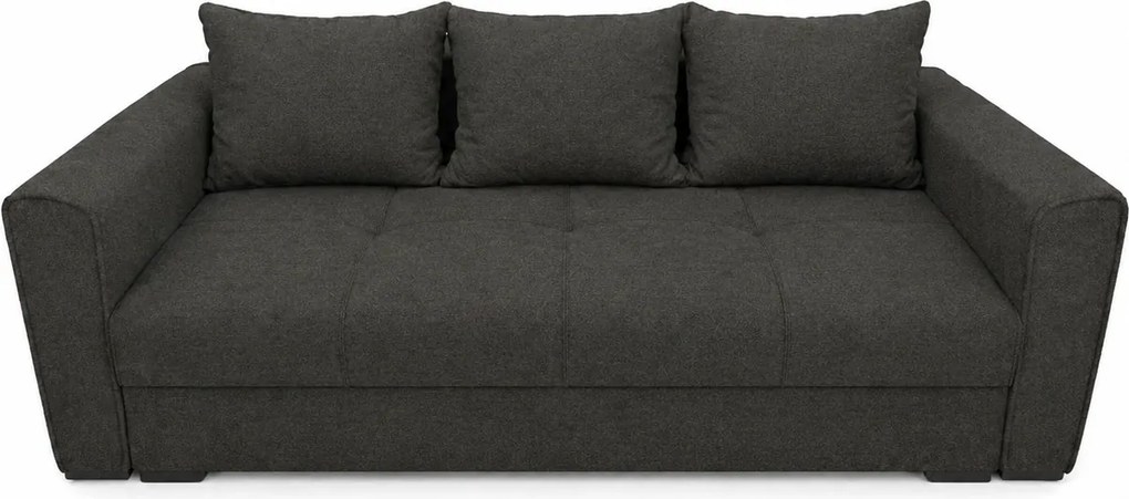 Canapea LILI extensibila, 3 locuri, cu lada de depozitare, stofa gri inchis , 220x95x80