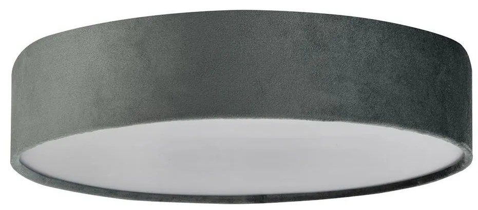 Plafoniera moderna cu abajur din catifea gri Drum 3L, 50cm