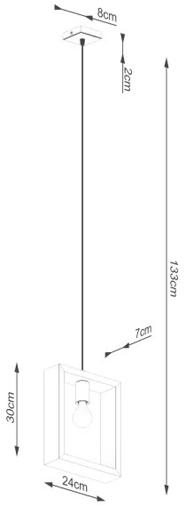 Lustră pe cablu Sollux SL.1311 ARIES 1xE27/15W/230V wenge