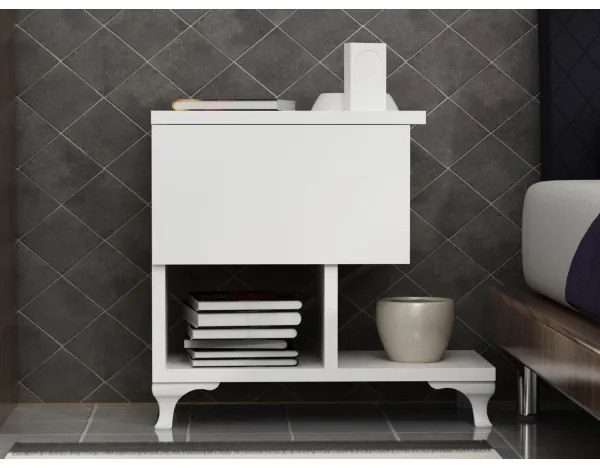 Noptieră CAST 46,8x46,8 cm albă