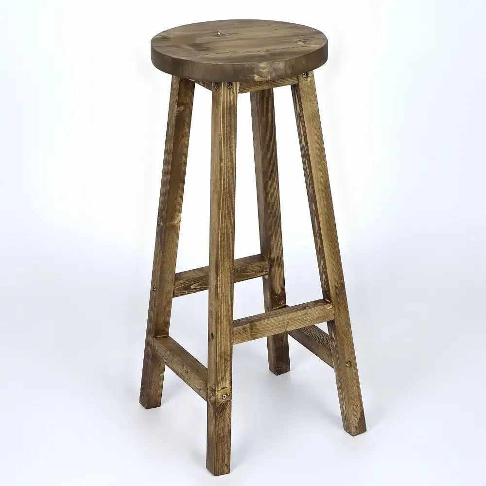 Scaun bar,taburet lung, din lemn culoare nuc ,70 cm