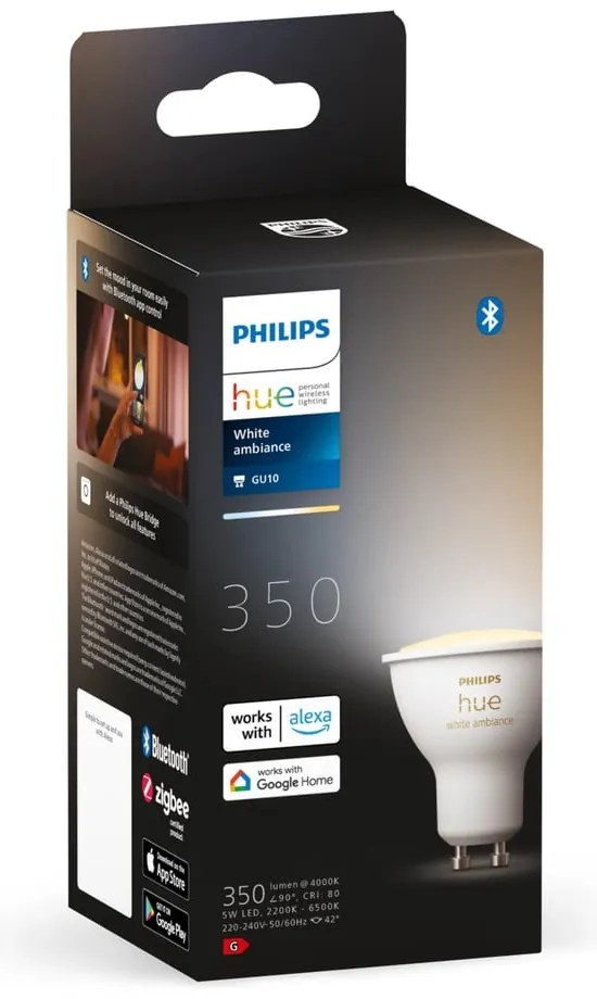 Bec smart LED GU10, 4 W White ambiance – Philips Hue