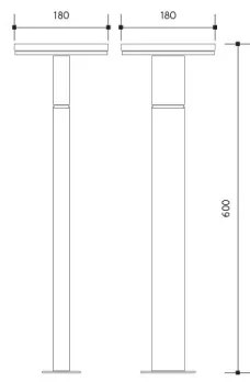 Lampă LED de exterior cu senzor BARI LED/10W/230V 4000K 60 cm IP54 antracit