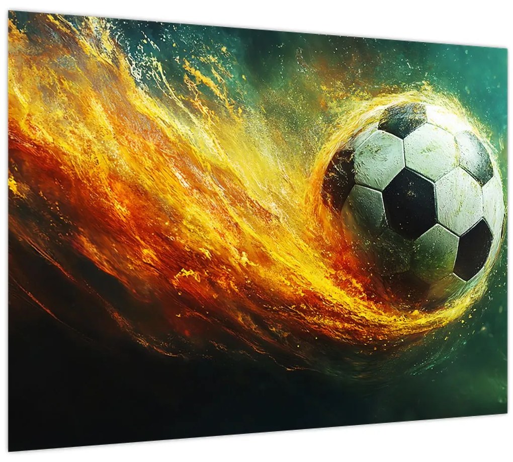 Tablou - Minge de Fotbal în Zbor (70x50 cm)
