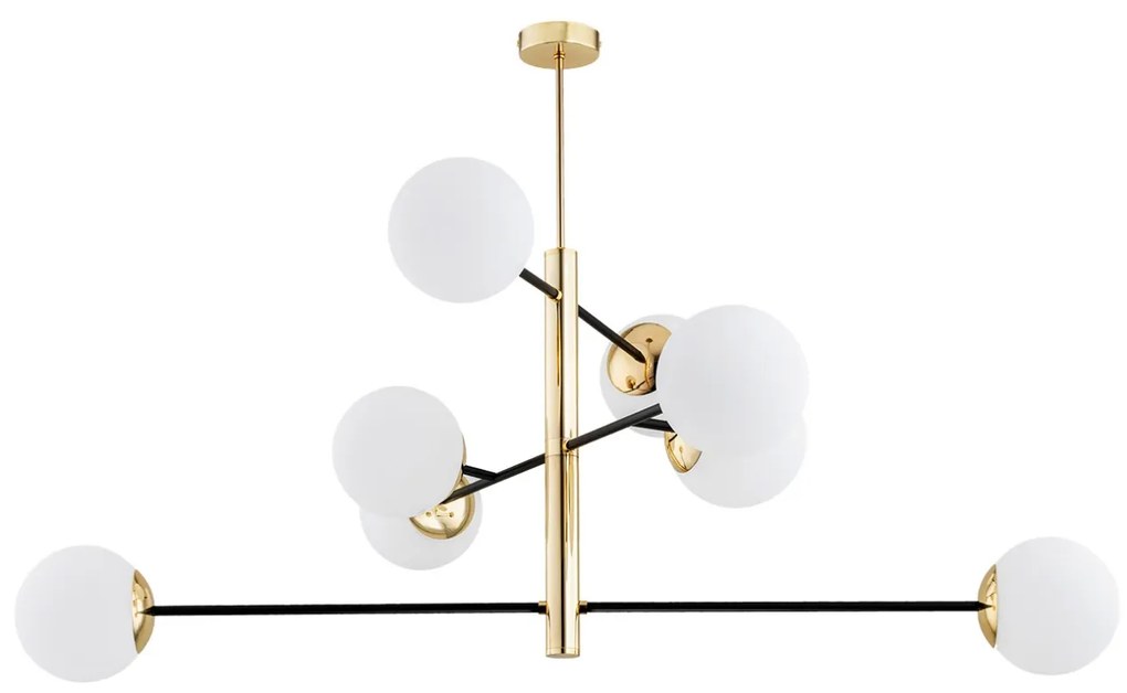 Lustra suspendata design modern minimalist CAMERON 8L negru/alama