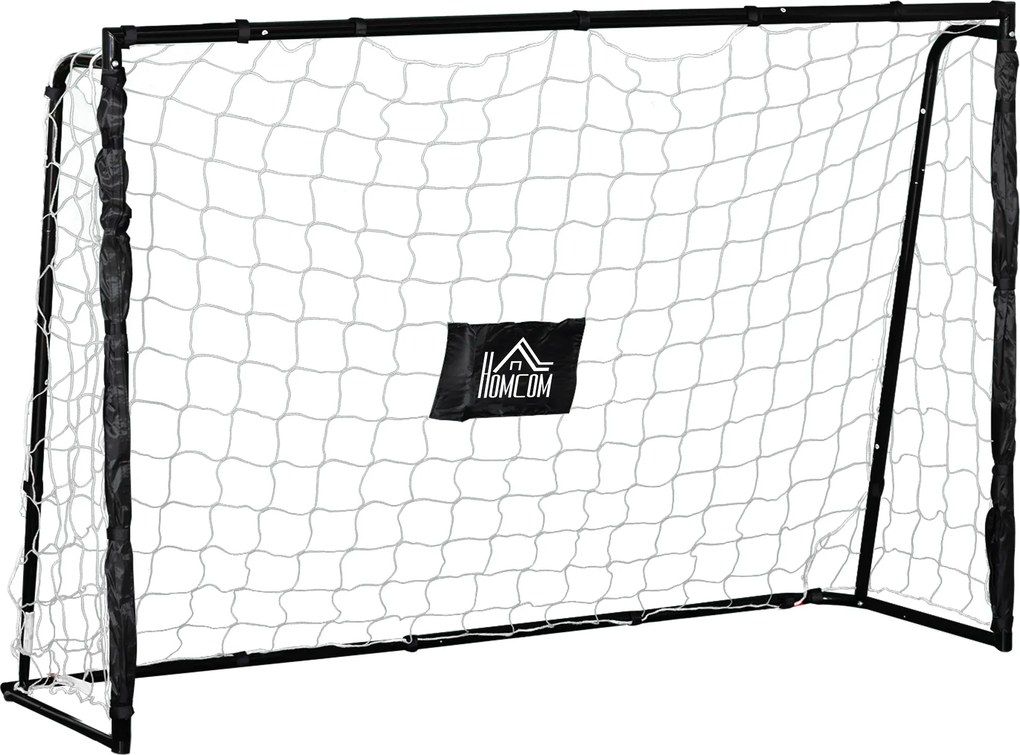 HOMCOM But de fotbal poarta de fotbal structura metal plasa PE cuie &amp; unelte incluse dim. 186L x 62l x 123H cm negru alb | Aosom Romania