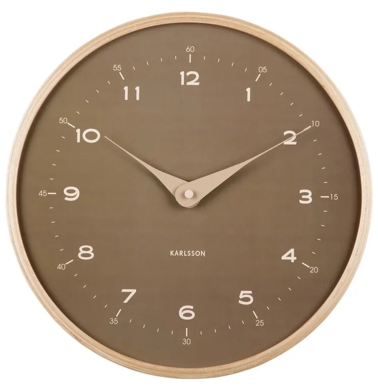 Karlsson 5995MG ceas de perete design, maro,diametru 30 cm