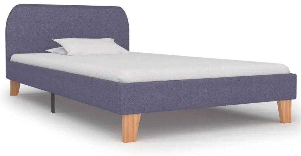 vidaXL Cadru de pat, gri deschis, 90 x 200 cm, material textil