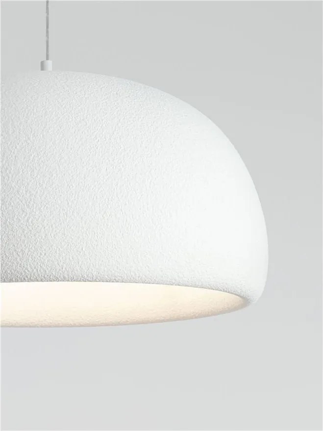 Lustra suspendata cu textura granulata Davo 50cm, alb piatra