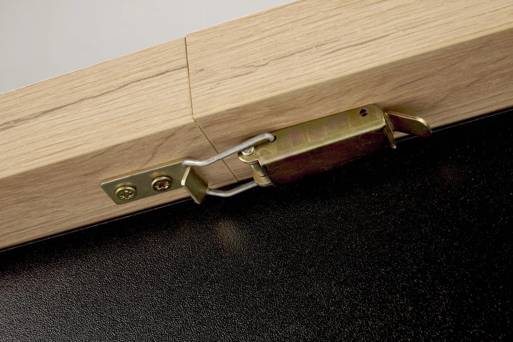 Masa extensibilă Bagio stejar artizan/negru L120-160 cm
