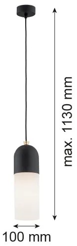 Lustră pe cablu BURGOS 1xE27/15W/230V neagră Argon 4213