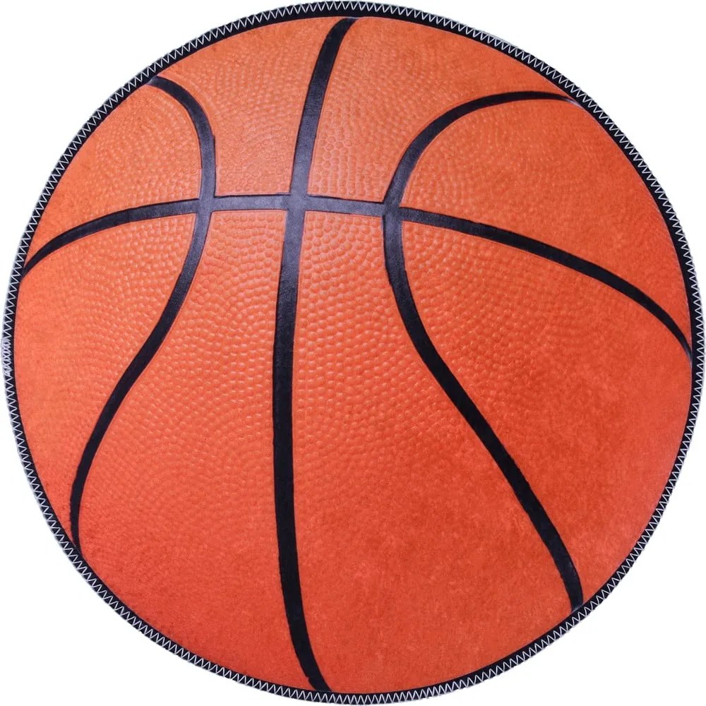 Covor pentru copii portocaliu lavabil ø100 cm Basketball – Vitaus