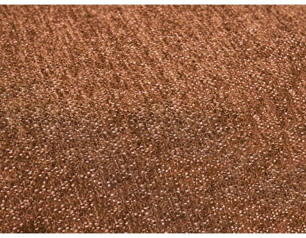 Colțar teracotă extensibil/cu spațiu de depozitare cu tapițerie din chenille (cu colț pe partea stângă/în formă de "U") Everest – Bobochic Paris