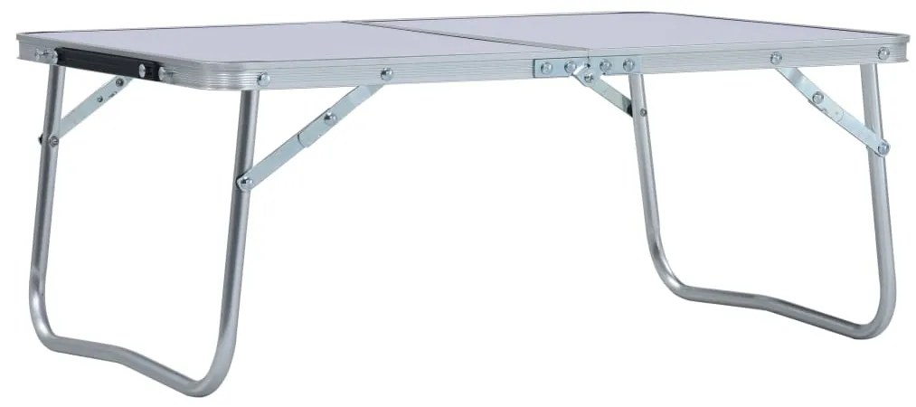 vidaXL Masă de camping pliabilă, alb, 60 x 40 cm, aluminiu