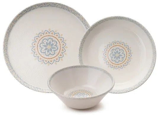 Set de veselă, 18 piese, porțelan, verde