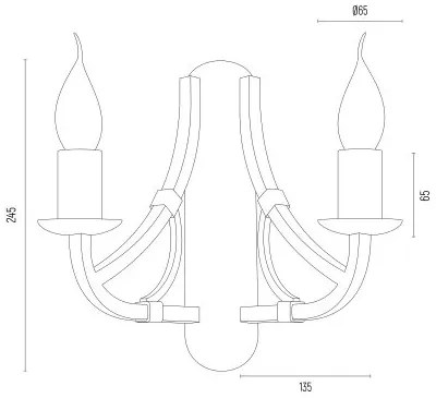 Aplica de perete cu 2 brate design modern Lorenzo negru, auriu