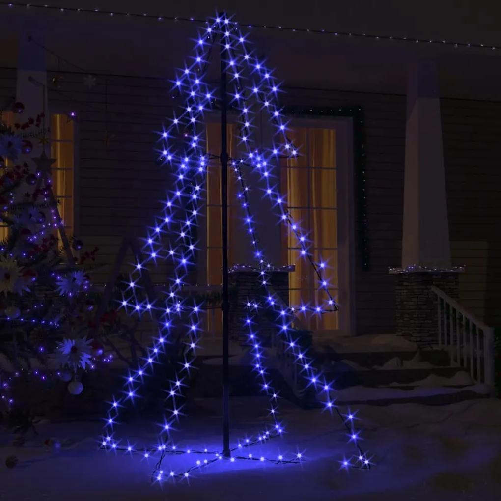 Brad Craciun conic, 200 LED-uri, 98x150 cm, interior  exterior 1, Albastru, 98 x 150 cm