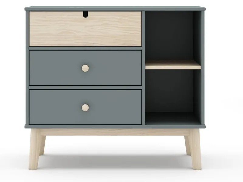 Comodă de copii verde prăfuit 90x81x40 cm Estefania – Marckeric