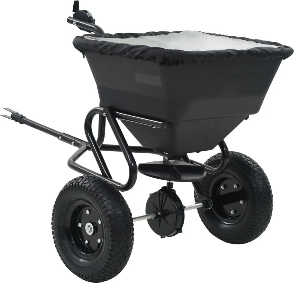 vidaXL Utilaj de împrăștiat sare, 125x74x79 cm, PVC și oțel, 45 L