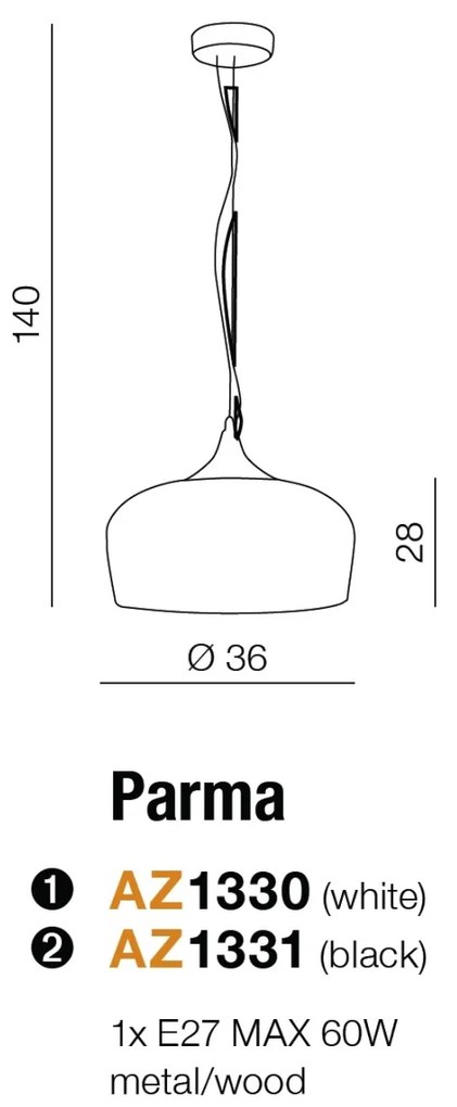Pendul modern design nordic Parma negru