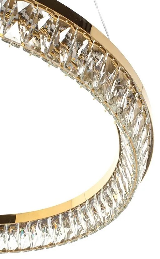 Lustra suspendata LED, Metal, Sticla, SAYOV 100 auriu