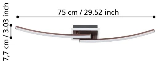 Plafonieră LED Eglo 901219 LUNGOLAGO LED/12W/230V 4000K cupru