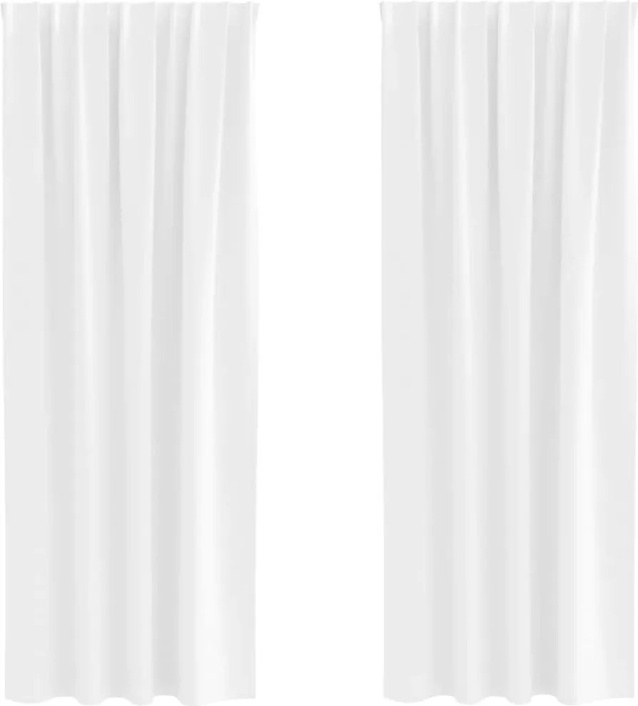 vidaXL Perdele Opaque cu Inel 2 pcs Alb strălucitor 260 x 140 cm