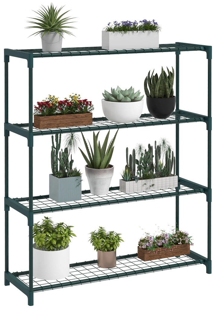 Outsunny Raft de Colț pentru Plante pe 4 Nivele, Suport Lemn pentru Expunerea Ghivecelor, Ideal Cameră sau Balcon | Aosom Romania