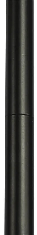 Lampă de podea Art Deco neagră cu 3 lumini cu sticlă fumurie - Vidro