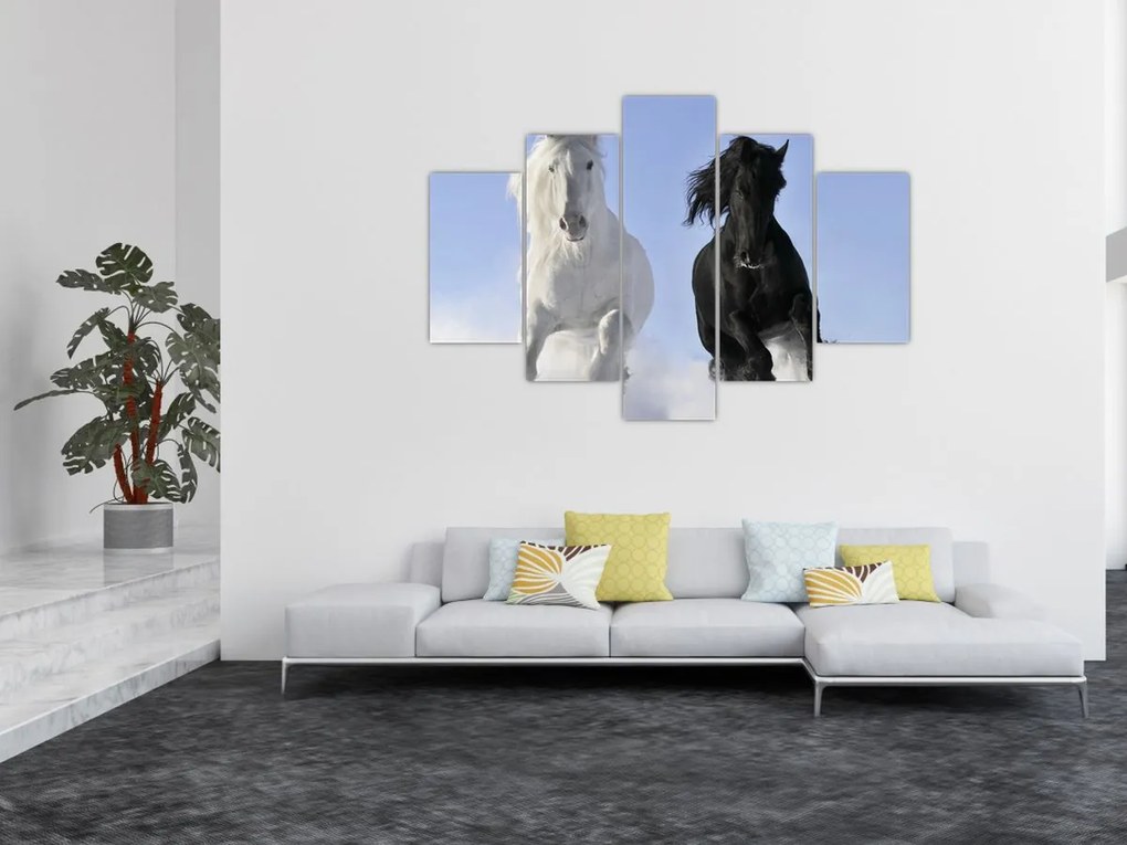 Tablou - Caii în timpul iernii (150x105 cm)