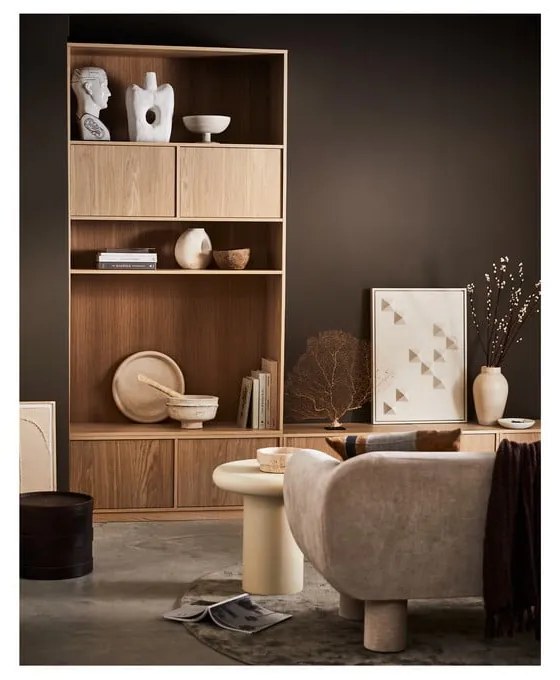 Bibliotecă modulară cu aspect de lemn de stejar 110x199 cm Modulair – vtwonen