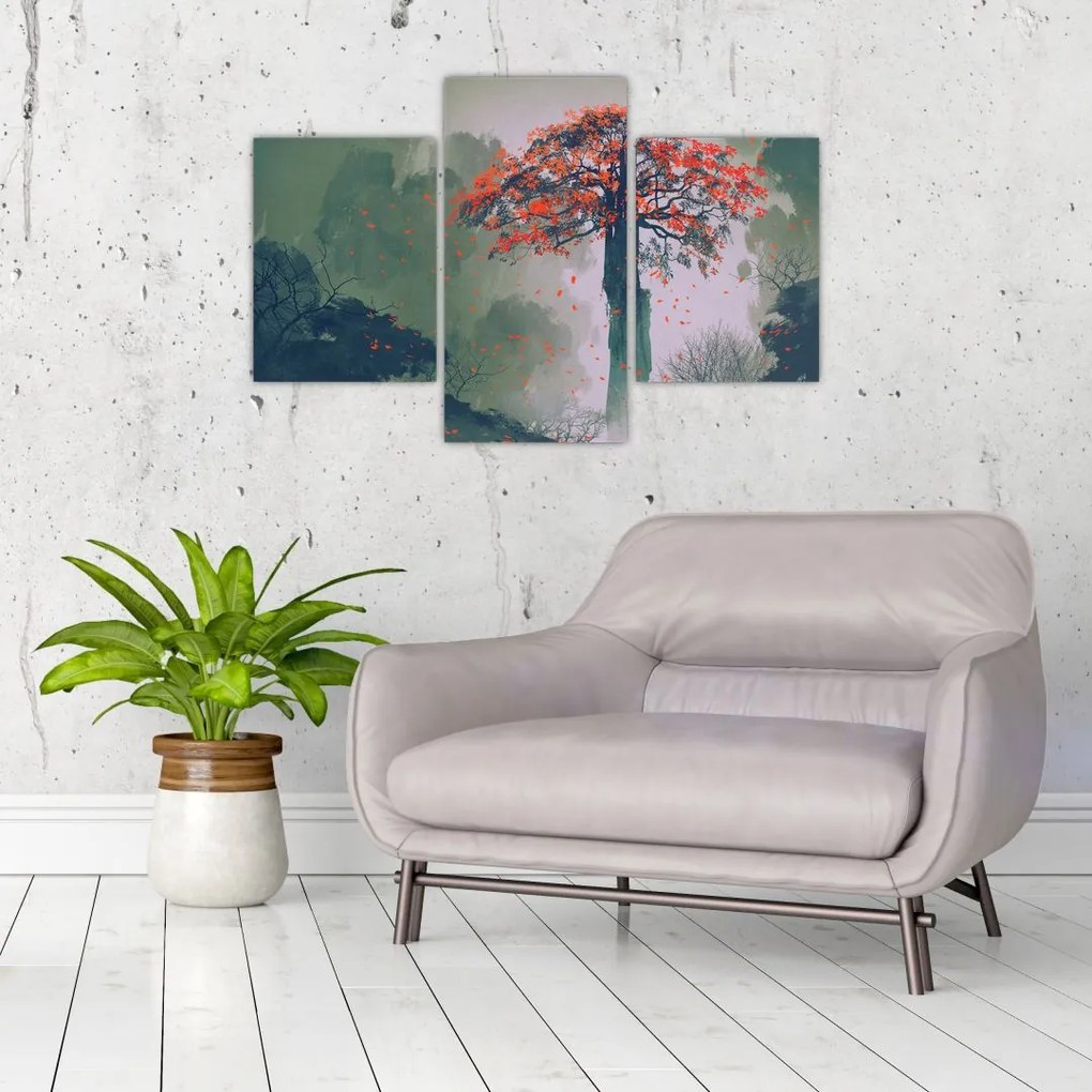 Tablou - Copacul roșu singuratic (90x60 cm)