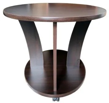 Masuta cafea Ovala cu role, wenge, 94 x 54 x 64 cm