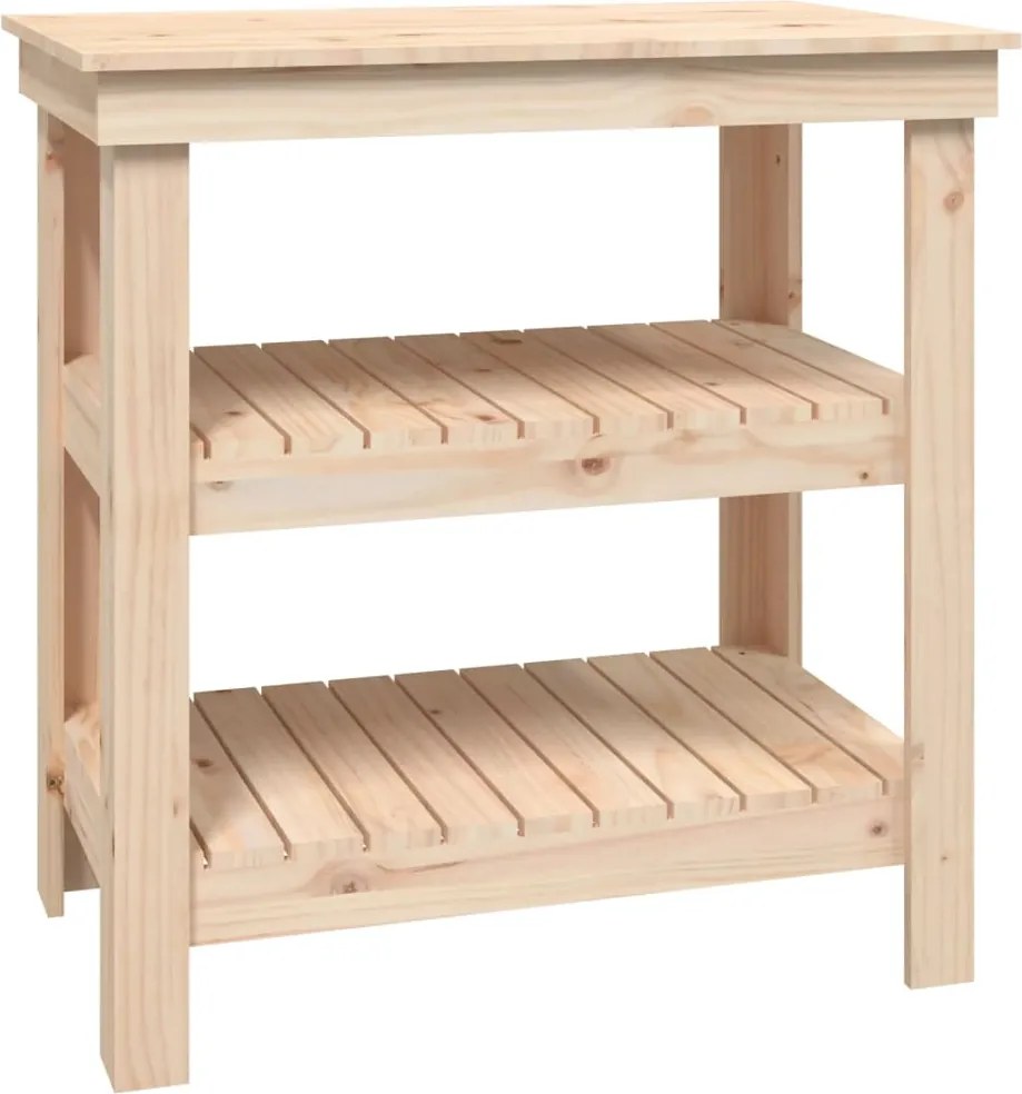 vidaXL Banc de lucru, 78,5x50x80 cm, lemn masiv pin