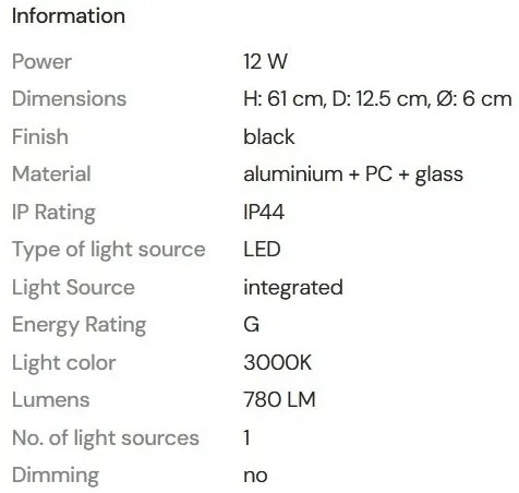 Aplica LED baie iluminat elegant IP44 Fayette H-61cm
