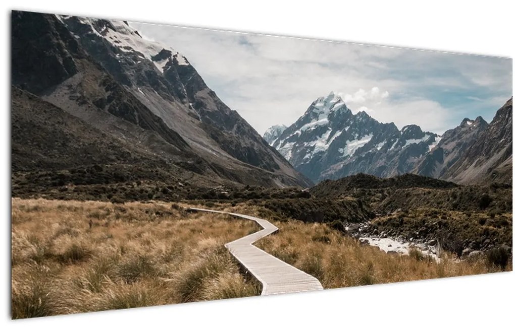Tablou - Poteca în valea muntelui Mt. Cook (120x50 cm)