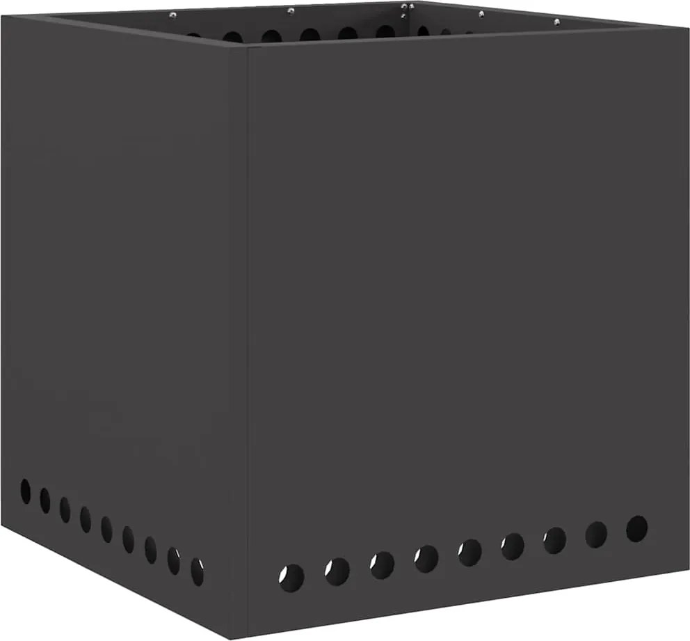 vidaXL Focar Fără Fum Negru 48 x 48 x 50 cm Oțel