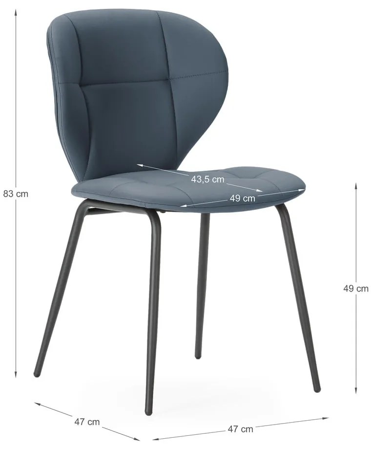 Scaune de dining gri-închis 2 buc. Maura – Marckeric