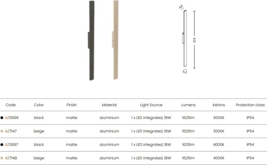 Aplica exterior LED ambientala LENNART 100 IP54 3000K bej