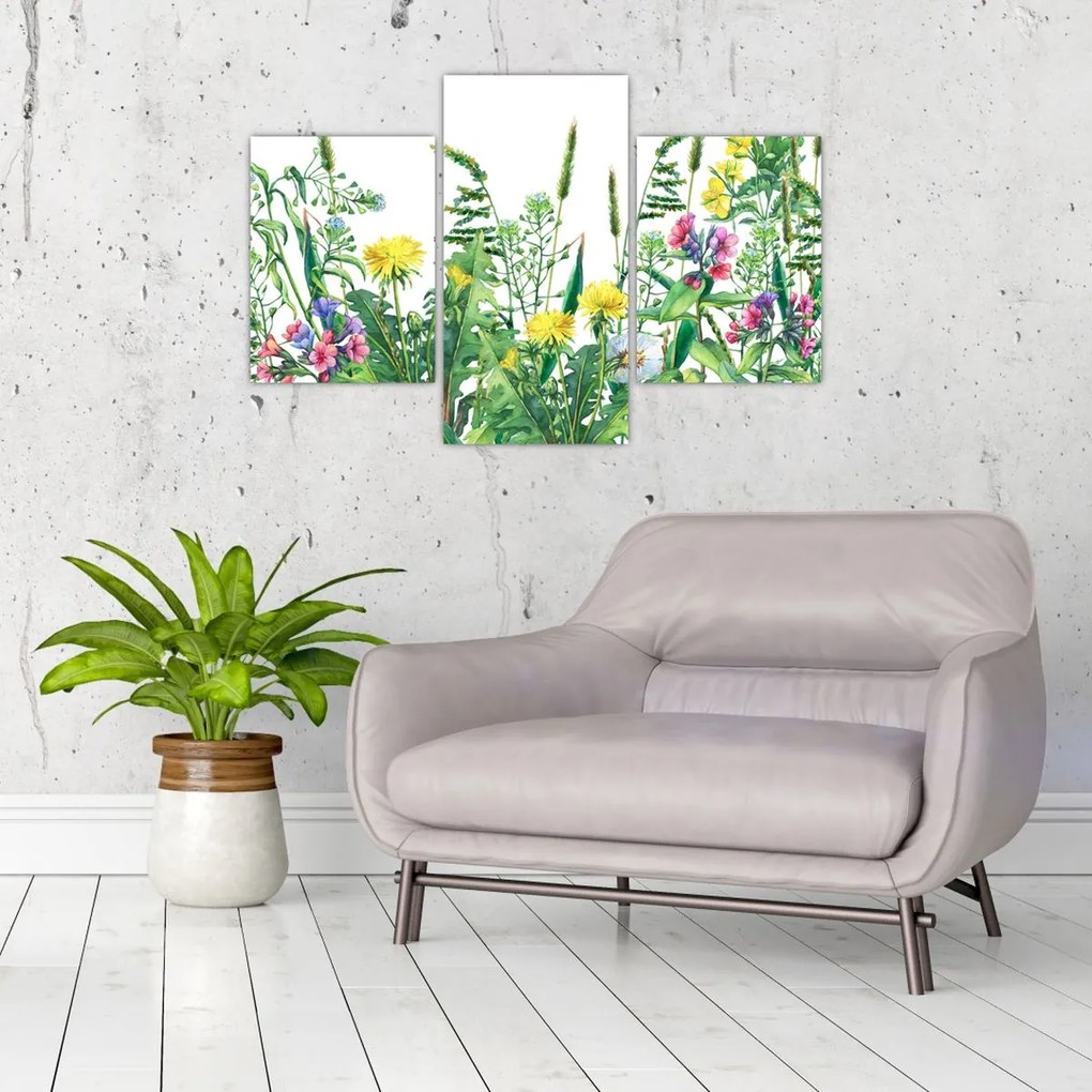 Tablou - Flori de pajiște pictate (90x60 cm)