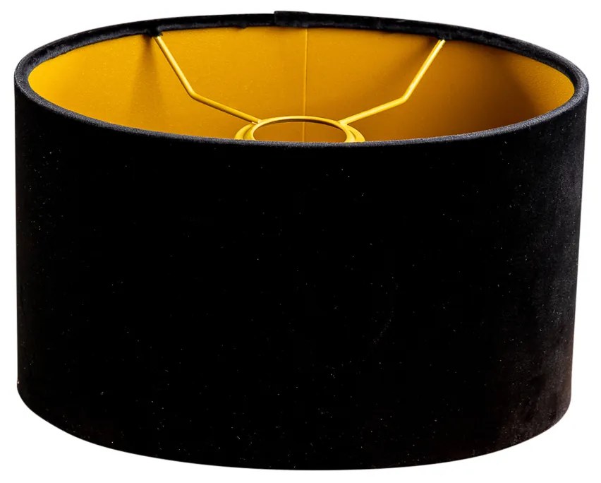 Abajur din catifea negru oval 25/16/15