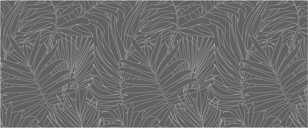 Tablou - Frunze de palmier gri (120x50 cm)